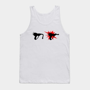 Zombie Pack-a-Punched Ray Gun on Light Blue Tank Top